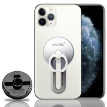 그리엘 차량용 스마트폰 핸드폰 휴대폰 거치대 침대 태블릿 촬영 스마트 그립링 악세서리 실버, 1세트, 슬라이드 스마트링 1개 +차량 송풍구 거치대 1개