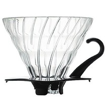 하리오 V60 02 글라스 드립퍼, 블랙, 1개