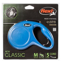 플렉시 뉴클래식 코드 애견 자동줄 블루, M 본체 (16.5 x 10.3cm), 줄길이 5m, 1개