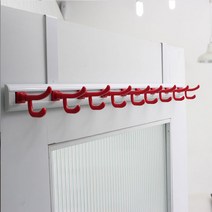 레인보우 2단 문걸이용 옷걸이 대형, 레드, 1개