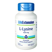 라이프익스텐션 L-라이신 620mg 베지테리안 캡슐, 100개입, 1개, 100정