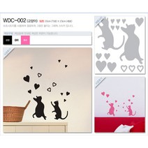 WDC-002 그래픽스티커 - 고양이, 흰색, 2개