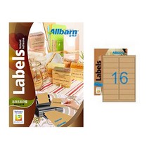 [올바른] 크라프트라벨 (레이저 잉크젯공용) -16칸(2X8), 50매, AL016KR