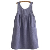 행복디자인 데일리 원피스 앞치마 블루, 1개