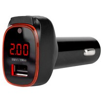 코시 QC 2.0 차량용 스마트폰 충전기, CGR1374AT, 블랙