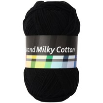 스위밍버드 밀키코튼 뜨개실 120g, 2검정, 1개