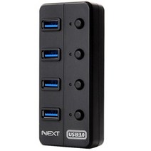 4포트 USB3.0 허브 NEXT 704U3 유전원, ETC, 블랙