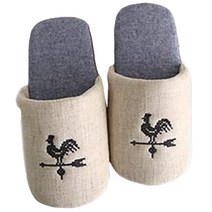 [아포아룸] 루스터 자수 실내화, 네이비