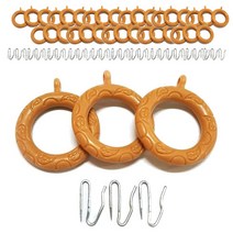 GNG 조각커텐링 조각커텐링 36개+커텐핀36개_화이트, 우드