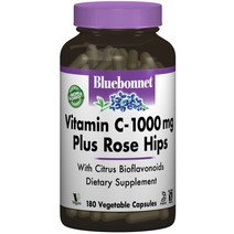 블루보넷 비타민 C-1000mg 플러스 로즈 힙스 글루텐 프리 베지터블 캡슐, 180개입, 1개, 180정