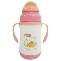 피셔프라이스 스텐 진공 보온보냉 빨대 물병 260ml, 핑크
