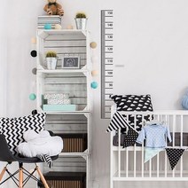 꿀밤 심플 키재기 스티커 오른쪽 숫자, 블랙