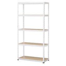 레마하우스 슈랙 철재 스탠드선반 5단 8418S5, 화이트 프레임