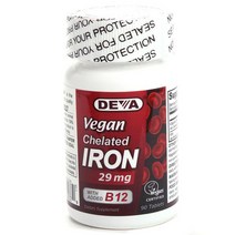 데바 비건 킬레이트 철분 29mg 타블렛 글루텐 프리, 90개입, 1개, 90정