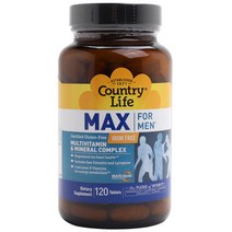 Country Life 맥스 포 맨 타블렛, 120개입, 1개, 120정