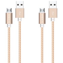 for LG Mobile 마이크로 5핀 메탈 데이터 케이블 1.5m TCB-C853, 골드, 2개입