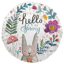 하늬통상 북유럽 디자인 패브릭 선풍기 커버, 보라꽃토끼, 1개