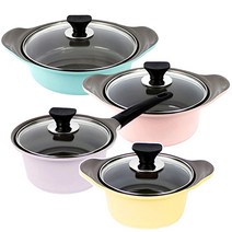리빙온 세라믹 냄비 4종 세트, 혼합색상, 16cm 양수 + 18cm 편수 + 20cm양수 + 24cm 전골