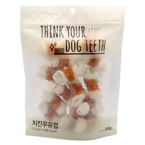 더주스 Think your dog teeth 딩고 소가죽 강아지 껌 소 15p, 치킨우유껌, 1개