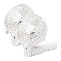 클래파 고속충전 보조배터리 겸용 핸디형 미니 선풍기 2p, BFB-HF2600W, 화이트