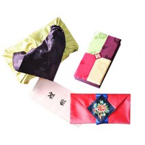 팔복상회 골드양면보자기 현금 예단 세트 신랑 봉채 4색함 + 예단보 홍색 + 예단 서식지, 혼합색상, 1세트