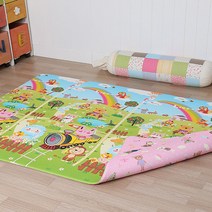 아기노리 프리미엄 양면 놀이방매트, 키재기   곰돌이핑크