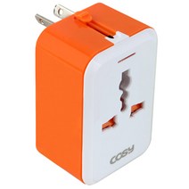 코시 팝블럭 USB 2포트 여행용 아답터 TA3024U 오렌지, 1개