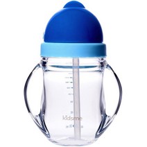 키즈미 유아용 트라이탄 트레이닝 빨대컵 240ml, 블루, 1개