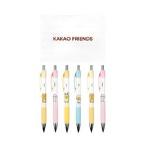 아이콘스 카카오프렌즈 샤프 랜덤 발송 6p + 투명 지퍼백, 0.5mm, 1세트