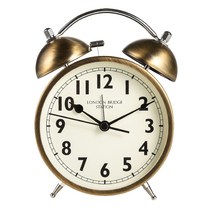 오리엔트 OT1572BZ 저소음 트윈벨알람 브론즈 인테리어탁상시계, 브라운