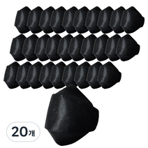 참조은 황사방역 마스크 블랙 대형 KF94 랜덤발송, 5개입, 20개