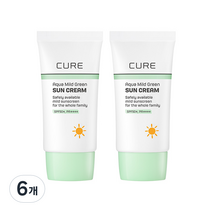김정문알로에 아쿠아 마일드 그린 선크림 SPF50+ PA++++, 6개, 40ml