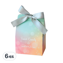 도나앤데코 sweet candy 그라데이션 상자 S 10p + 그레이리본 10p, 혼합 색상, 6세트