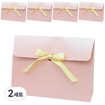 도나앤데코 이브 리본장식 선물백 연핑크 5p + 연브라운 리본 5p, 2세트