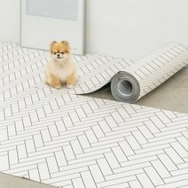 디팡 펫플레이 강아지매트 폴딩타입 140폭, 뉴헤링본 화이트