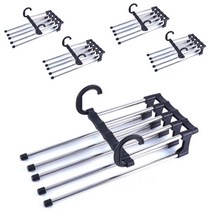 리빙선생 5단 논슬립 바지걸이, 블랙, 5개입