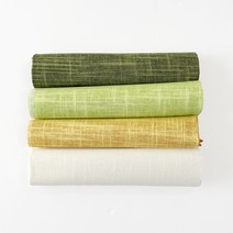 나비손길 린넨 7수 혼방 대폭 원단 1/4마 세트, 옐로, 연두, 올리브, 화이트