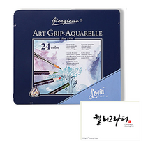 조르조네 아트 삼각 그립 아쿠아 수채 색연필 + 캘리그라피 패드, 24색