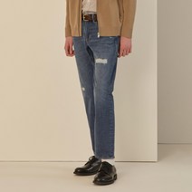 헤지스 남성용 SLIM ANKLE 데미지 장식 면혼방 데님 팬츠 HZPA1B260 N2