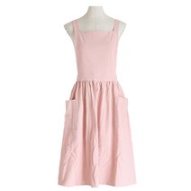 엘엘리빙 여성용 주름 공방 카페 면 포켓형 앞치마, 핑크, 1개