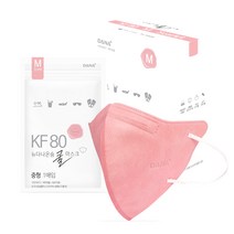 다나마스크 새부리형 뉴다나온숨 쿨마스크 중형 KF80, 다홍색, 1개, 50개입