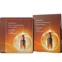 이니스프리 블랙티 유스 인핸싱 앰플 마스크 28ml, 5개, 1개입