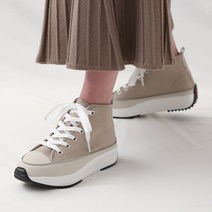 단골언니 여성용 후후 하이 가죽 하이탑 스니커즈 5cm