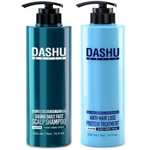다슈 데일리 패스트 탈모증상 완화샴푸 500ml + 안티헤어로스 단백질 트리트먼트 500ml, 1세트