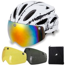 켈리마 자전거 고글 헬맷 + 고글 3p, 화이트블랙