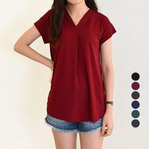 아이엠수 여성용 아이스 브이넥 반팔티셔츠