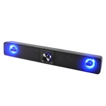 [쿠팡수입] 빅트랙 RGB 터치 멀티 컬러 유선 2채널 게이밍 사운드바 스피커 SB-02 블랙