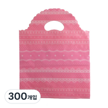 팩스타 손잡이 비닐봉투 PE30 30 x 40 cm, 핑크레이스, 300개입