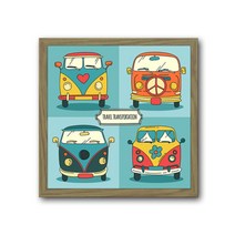 빈티지큐브액자 자동차 시리즈-045(브라운색상 31cm X 31cm), 시리즈-045