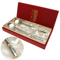 가야유기 고급 수저2인세트, 유기 학, 2p (숟가락 2p) + 케이스